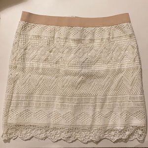 NWT American Eagle cream & blush boho zip skirt 6